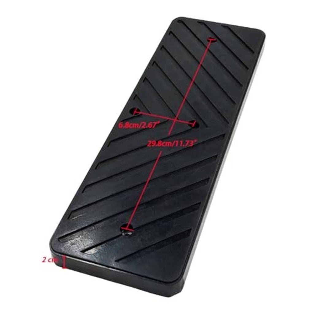 Black rubber tire changer pad with visible size dimension lines for reference