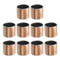 Brass sleeve bearings set of 10, black-lined inner bore metal rings