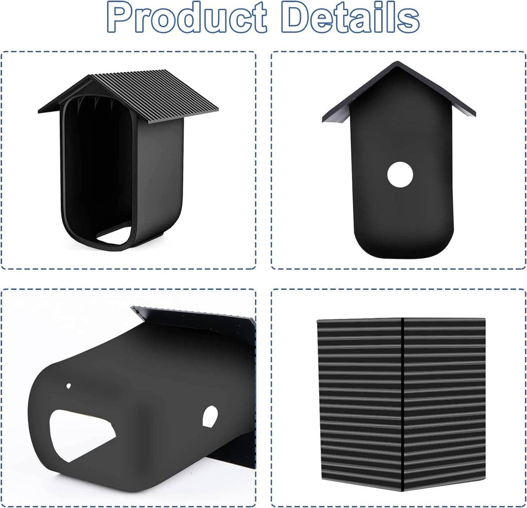 Black silicone camera cover, front and side views with open lens opening