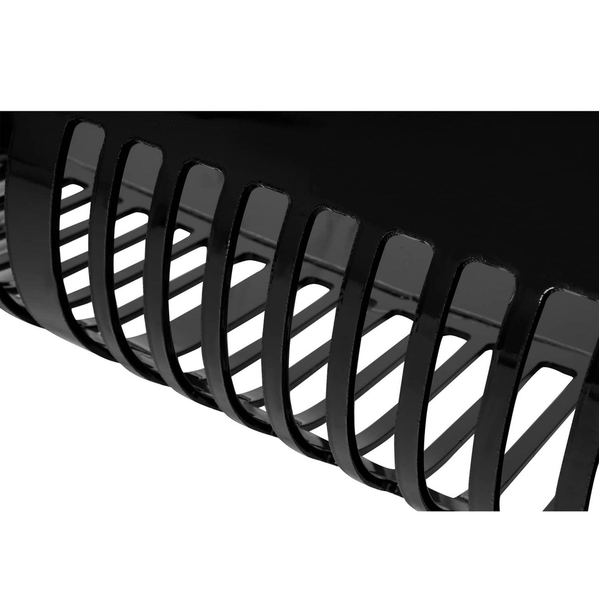 Black screening drum section with parallel ribs and open slat pattern