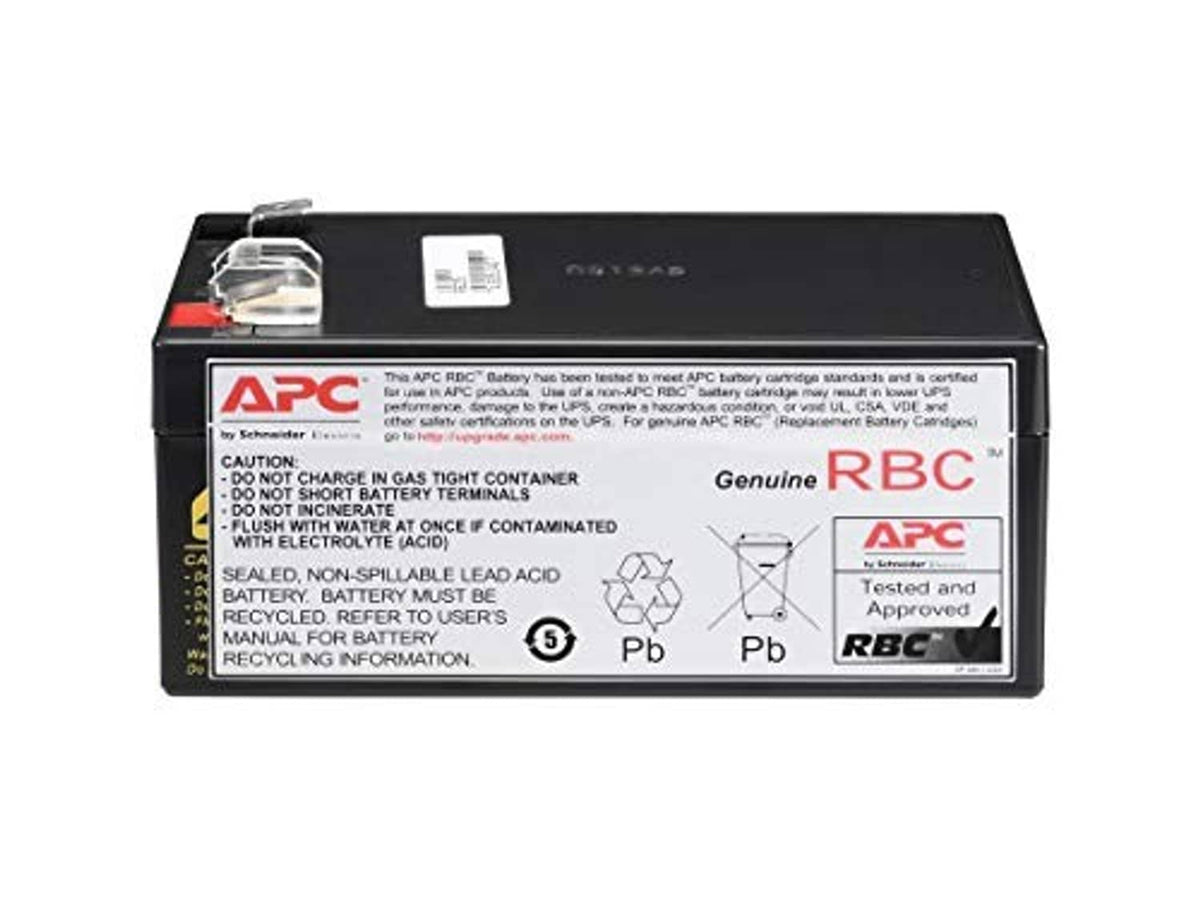 APC RBC35 UPS replacement battery pack, black case with label and top handle