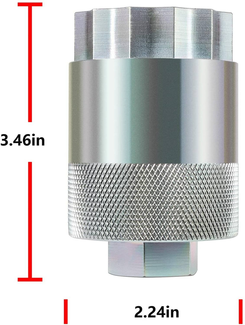64mm rear differential pinion nut socket tool with knurled sleeve and hex socket end