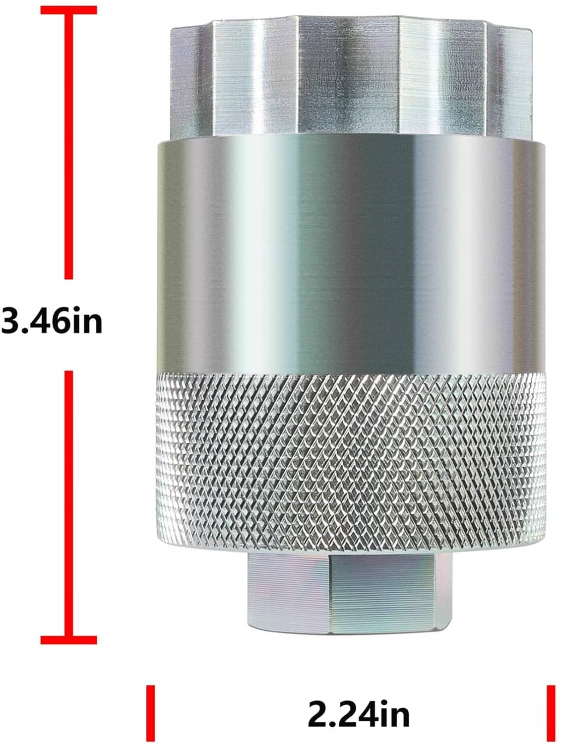 64mm rear differential pinion nut socket tool with knurled sleeve and hex socket end