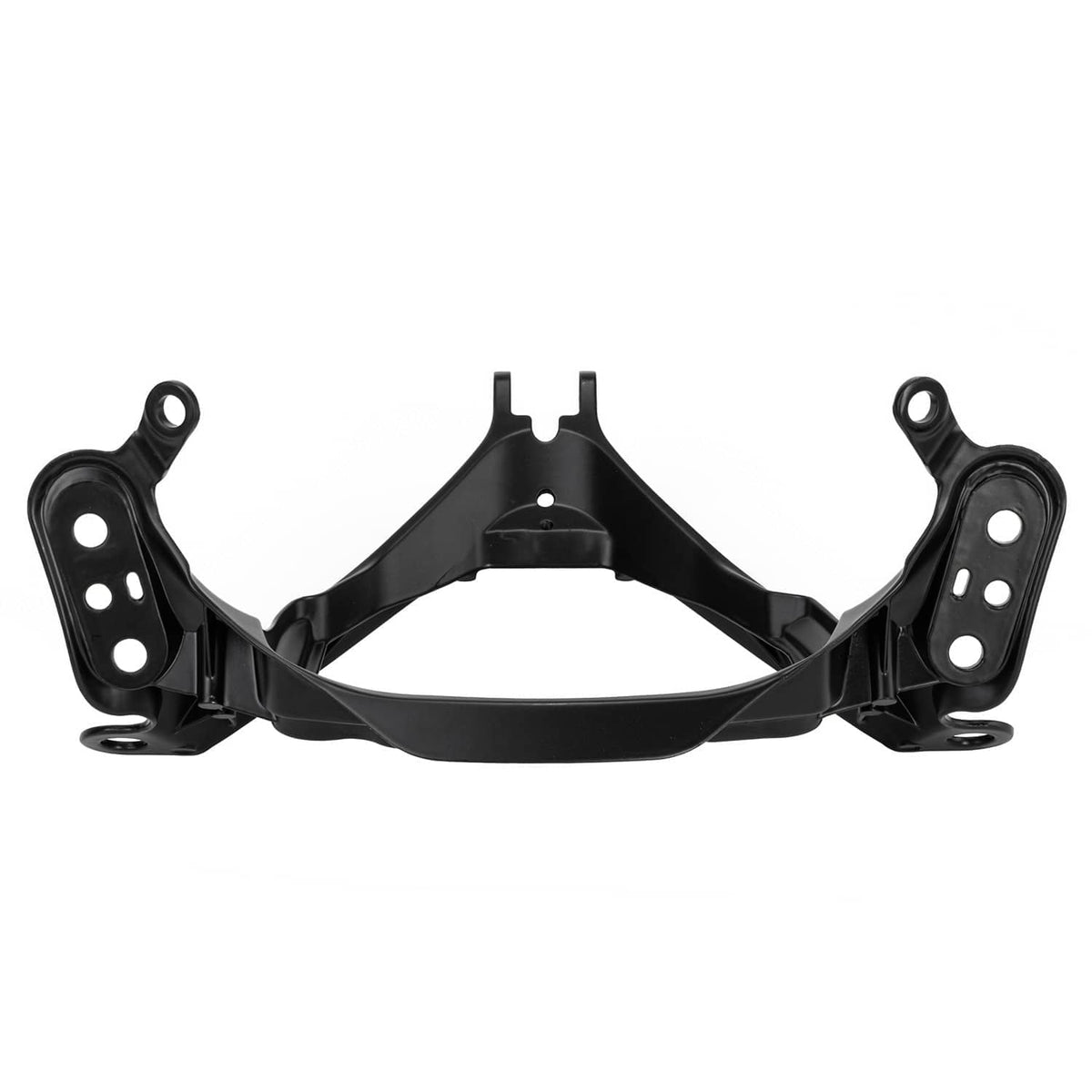 Black upper stay bracket with center cutout and side mounting tabs, metal frame