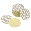 White foam lid liner discs, printed sealing side, stacked 36mm pieces