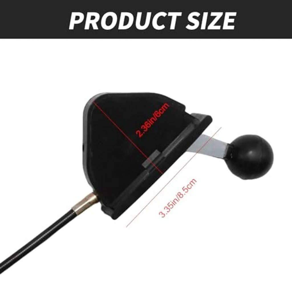 Triangular black throttle control with ball knob and exposed metal connector