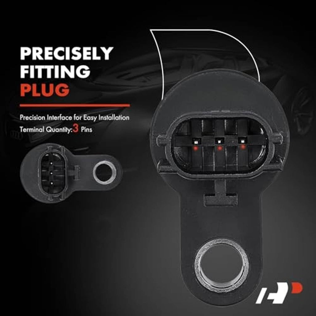 Crankshaft position sensor connector plug with three terminal pins, black housing and ring