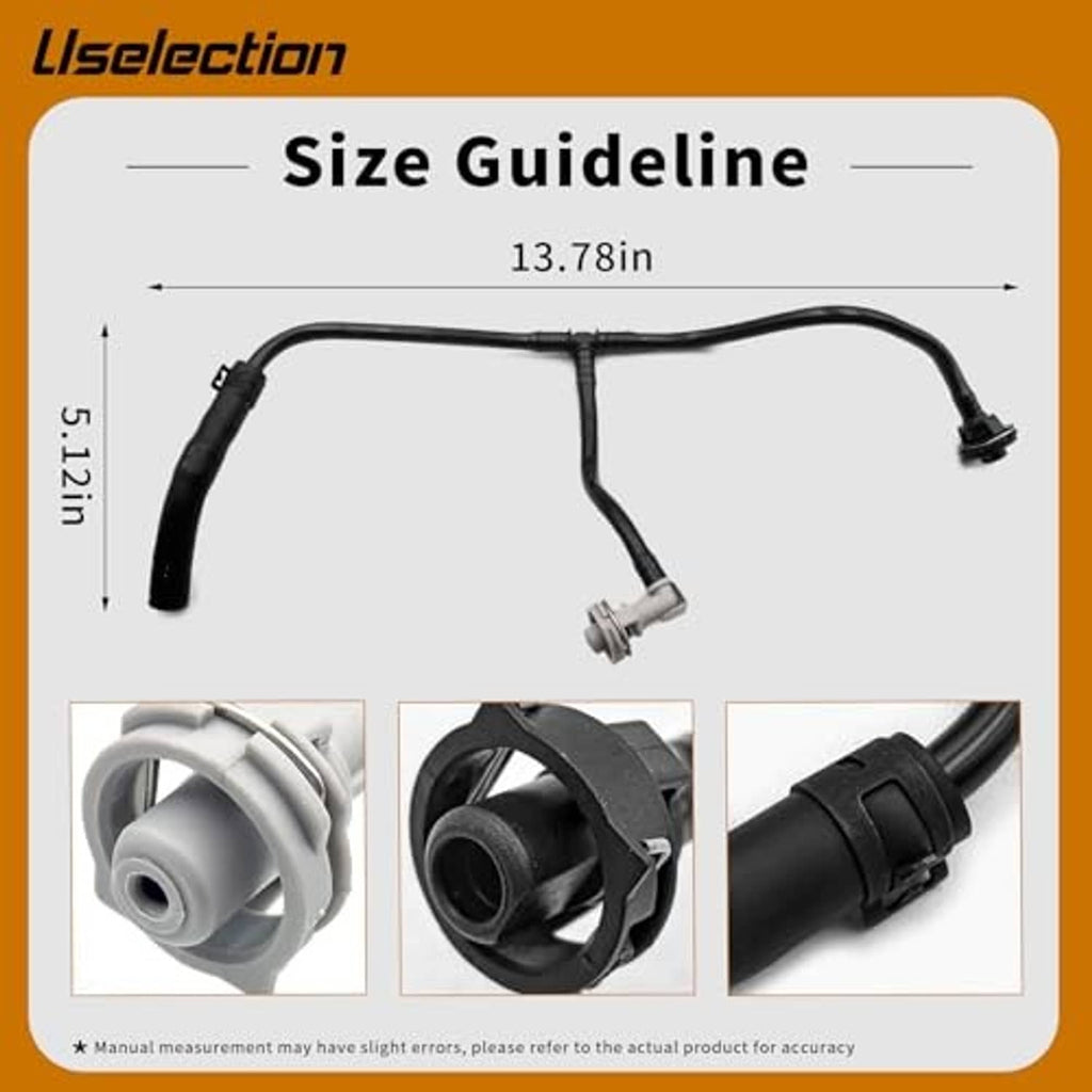 Black coolant hose with molded bends and gray end connector