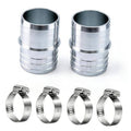 Aluminum hose barb splice couplers, 2-pack with metal clamp bands