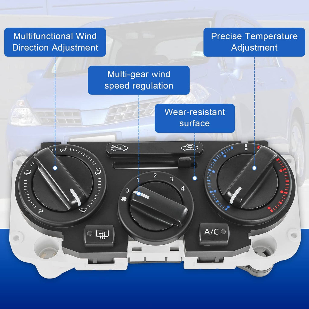 A/C control panel switch assembly showing fan speed knob and temperature dial