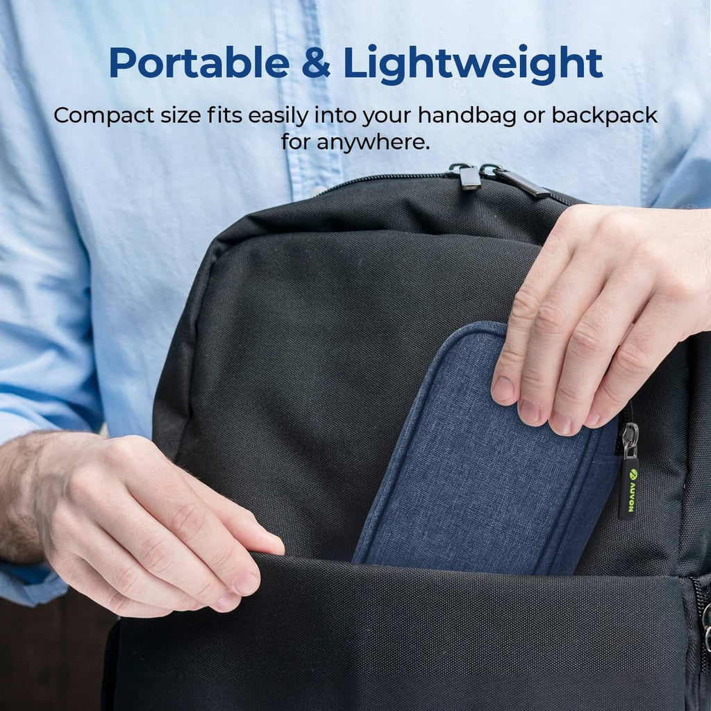 Navy insulated cooler case with zipper and blue inner pocket flap