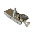 TIG welding trailing shield with metal tube holder and vented cup, side view