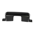 Black trailer hitch cover with center cutout and side mounting brackets
