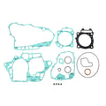 Cylinder head gasket set with blue gasket pieces, black gasket plate, and seal rings