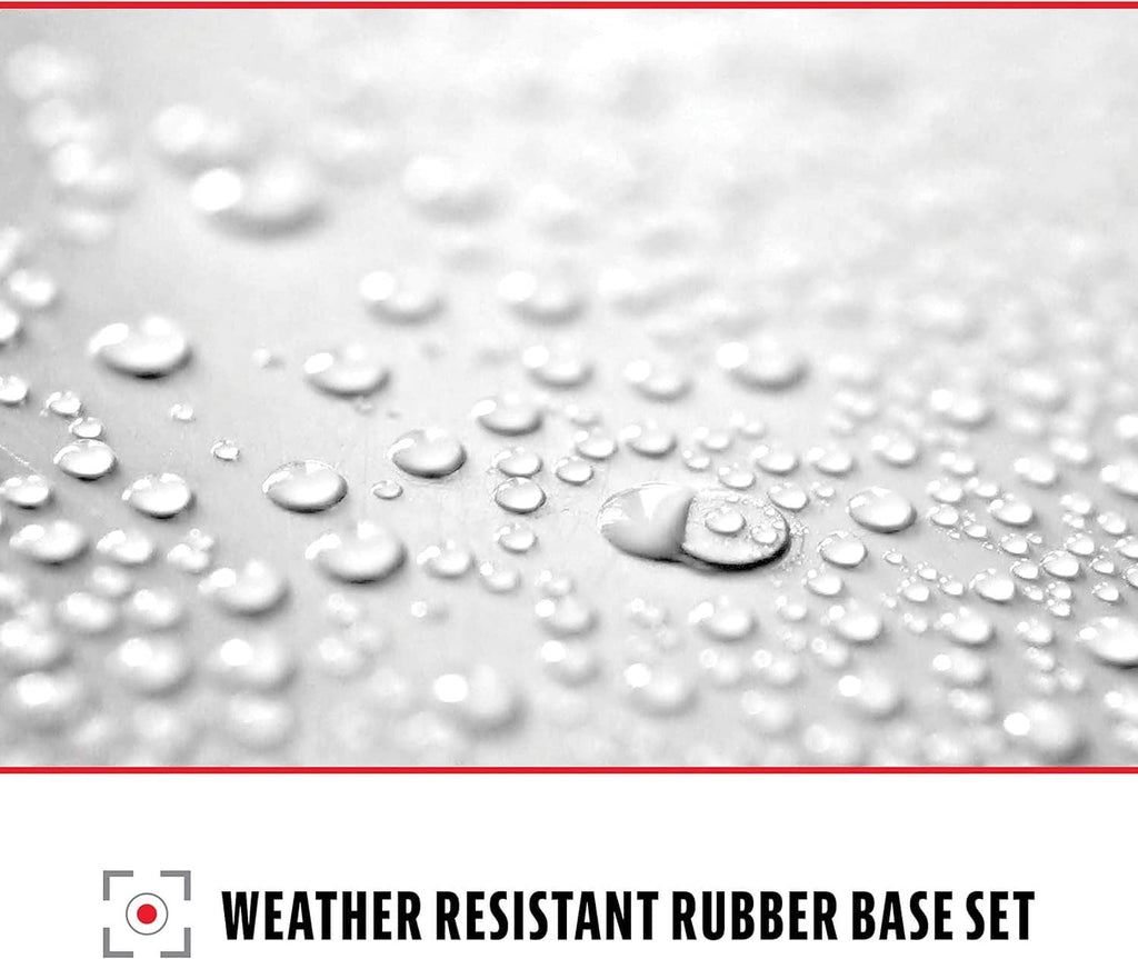 White rubber home plate surface with water droplets, weather-resistant throw-down base.