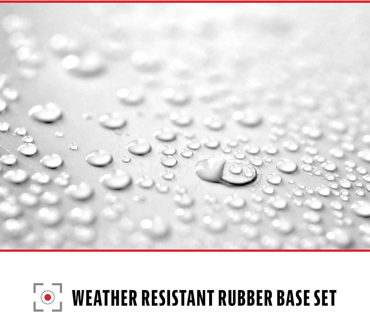 White rubber home plate surface with water droplets, weather-resistant throw-down base.