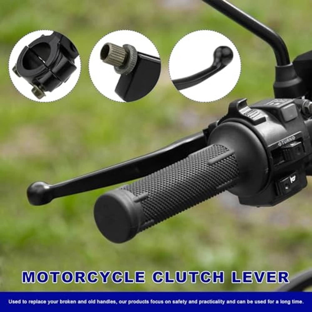 Black textured rubber grip and clutch lever with mounting adjuster screw