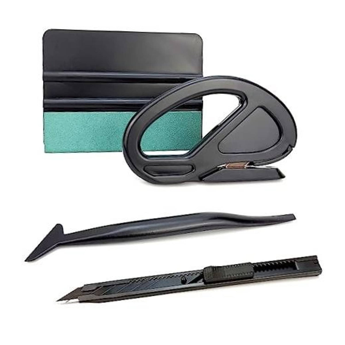 Window film application tools kit with handle squeegee and replacement blades