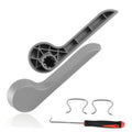 Gray seat recliner handle lever with mounting base and included installation clips
