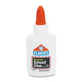 White washable school glue bottle with orange cap and Elmer’s label