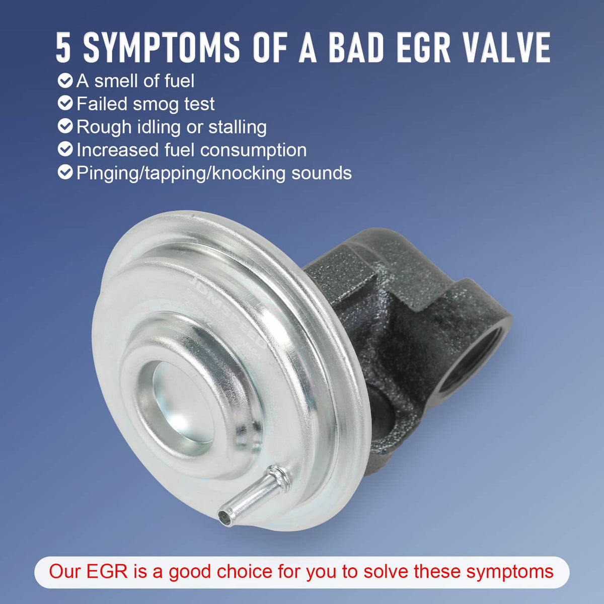 EGR exhaust gas recirculation valve with round silver actuator housing