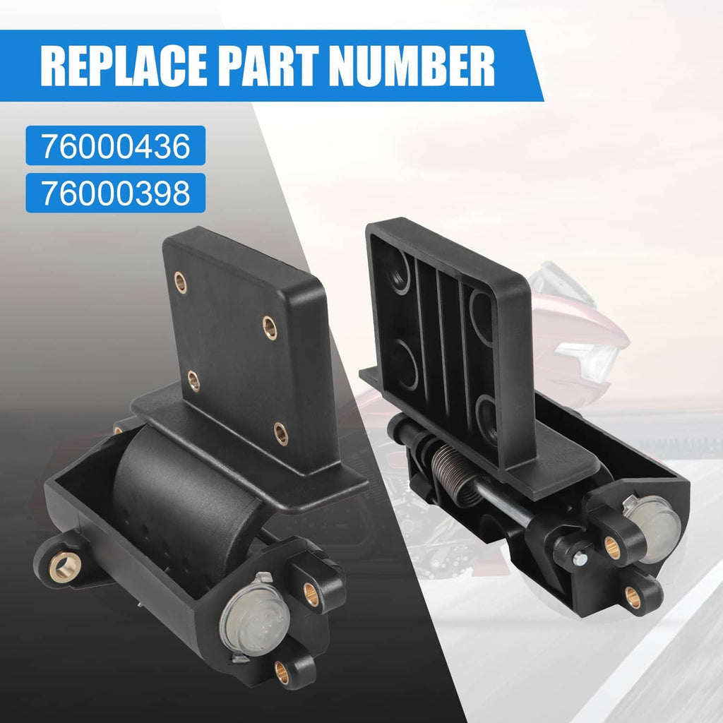 Black glove box hinge assembly with springs and mounting bracket