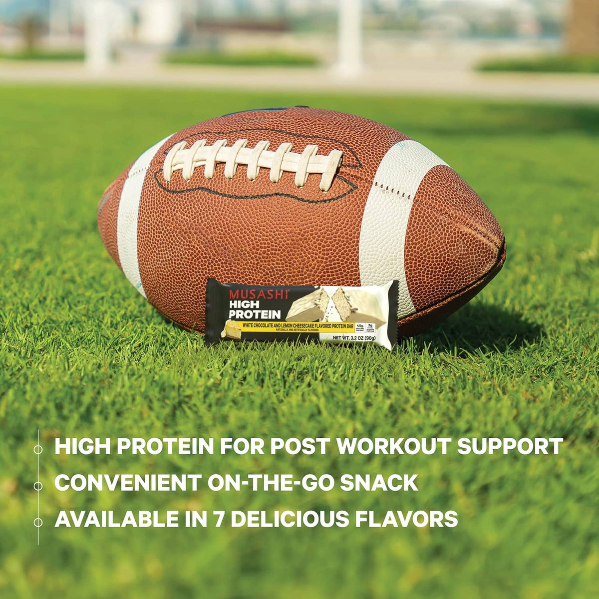 White chocolate and lemon cheesecake protein bar in black wrapper with barcode panel