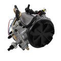 Fuel filter housing assembly with black housing, metal bracket, and electrical connectors