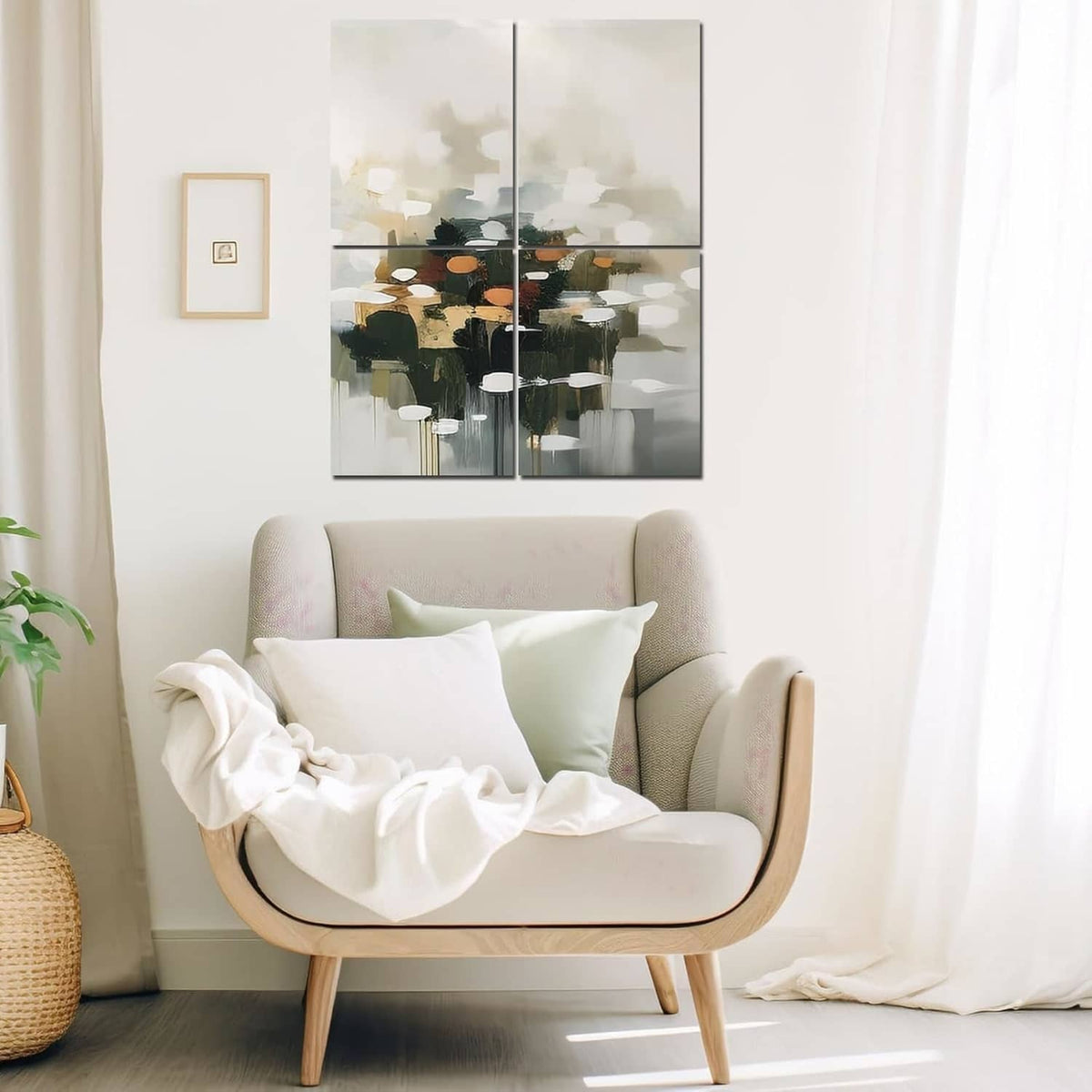 Clear frameless acrylic wall mirror sheet, reflective panel behind sofa