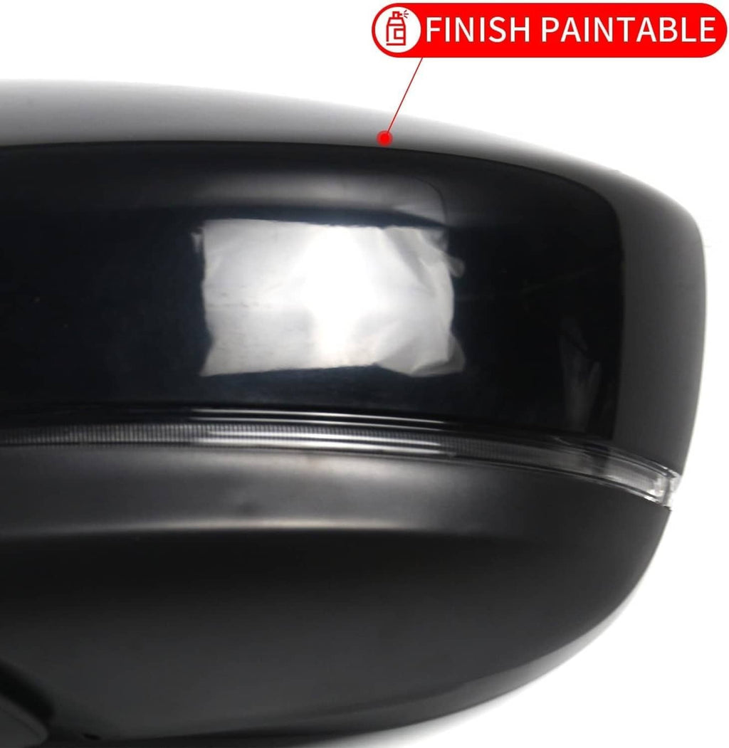 Left driver-side mirror housing with integrated clear turn signal strip