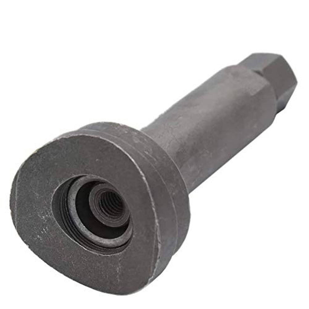 Chain piston pin extractor driver head with circular plate and threaded center opening