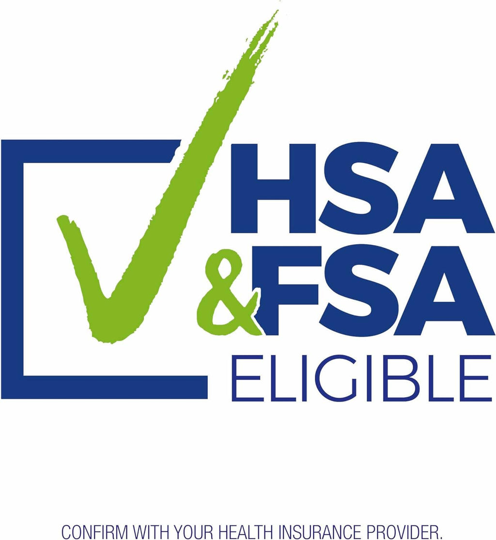 HSA and FSA eligible logo with check mark, white background