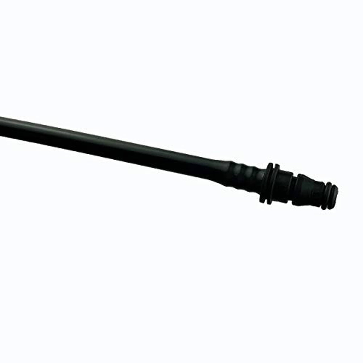 Black coolant breather pipe with ribbed coupler and small outlet end