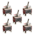 Red on/off toggle switch, metal lever, 4 terminals with BAOMAIN RT1221 label