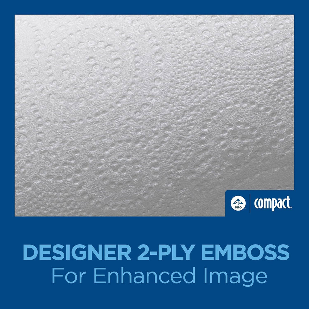 Embossed white 2-ply toilet paper sheet texture, coreless-style roll end visible.