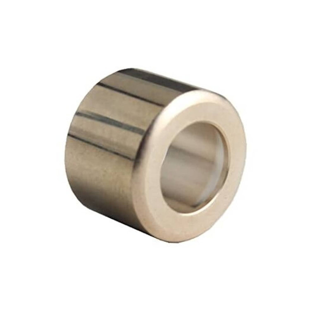 Brass shifter bushing with outer flange and central circular hole