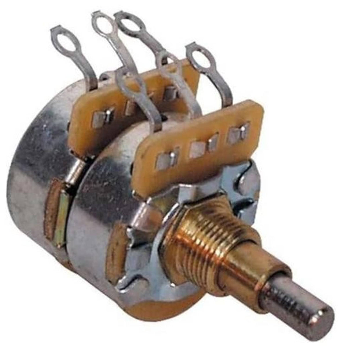 Fender concentric solid-shaft potentiometer with copper threaded terminals and mounting tabs