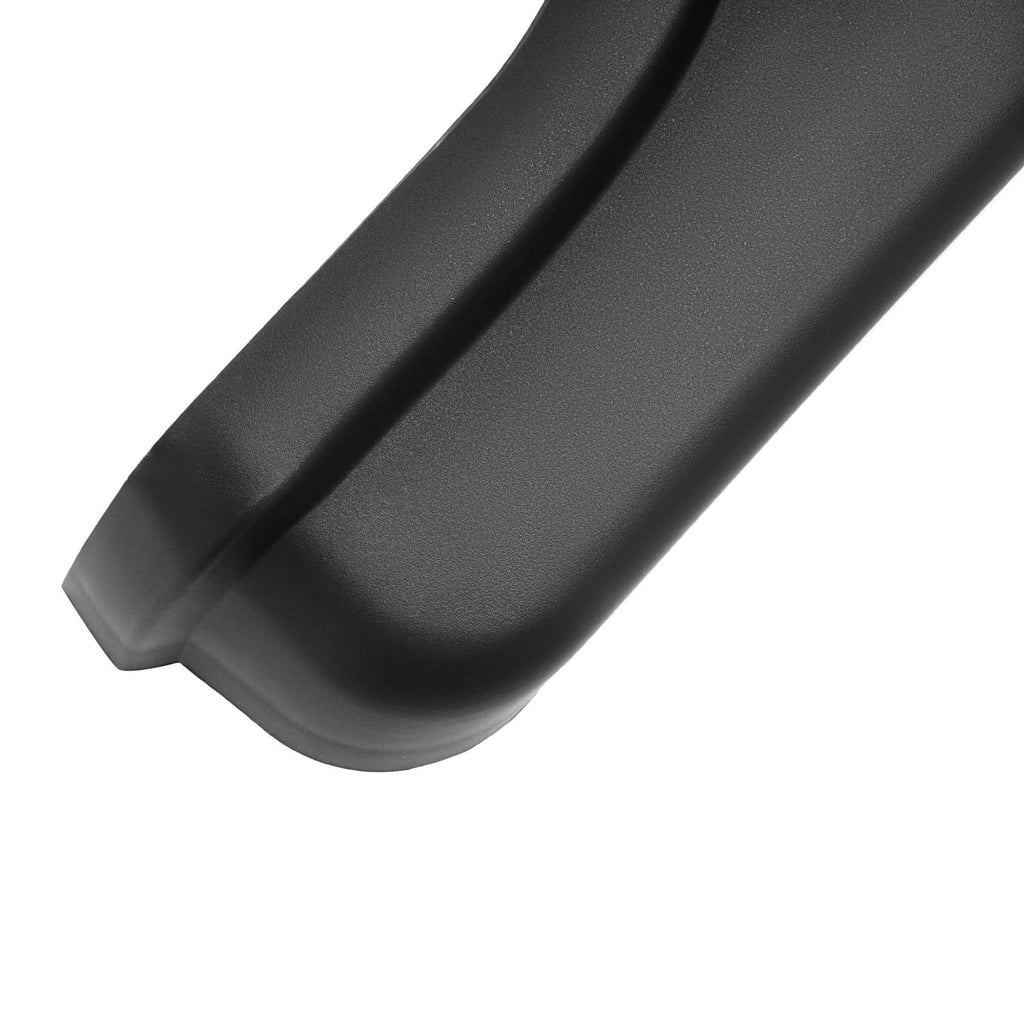 Right fender cap curved section, dark molded plastic with smooth rounded contour