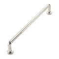 Polished nickel cabinet pull handle with curved ends and two mounting posts