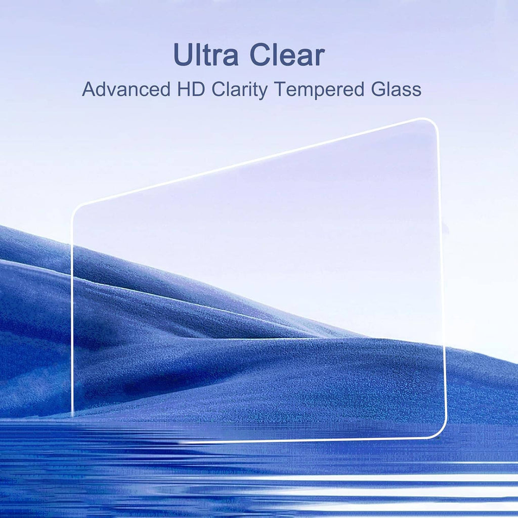Ultra-clear tempered glass screen protector panel, transparent and smooth