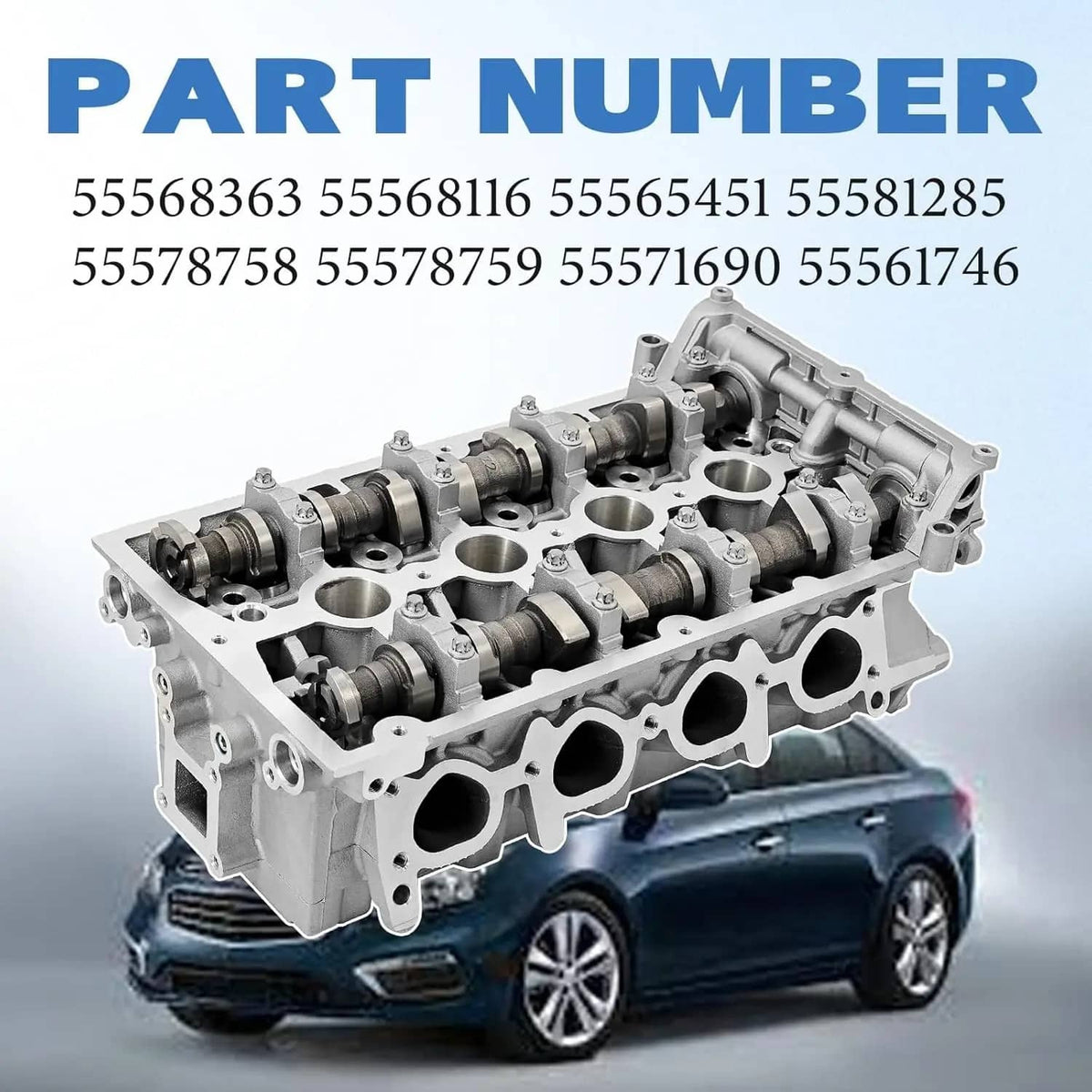Cylinder head with camshafts and multiple intake/exhaust port openings