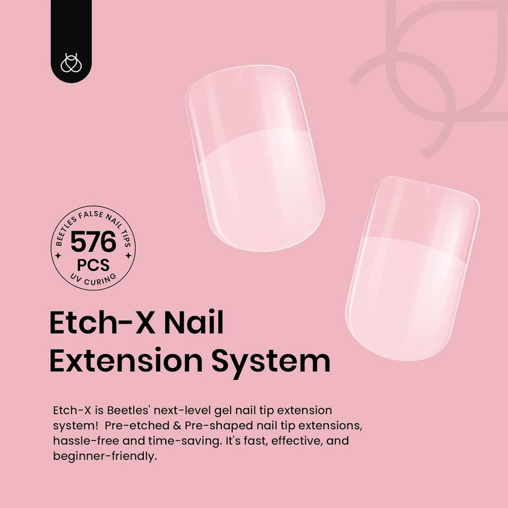 Short square nail tips with translucent pink gel finish, half-matte look