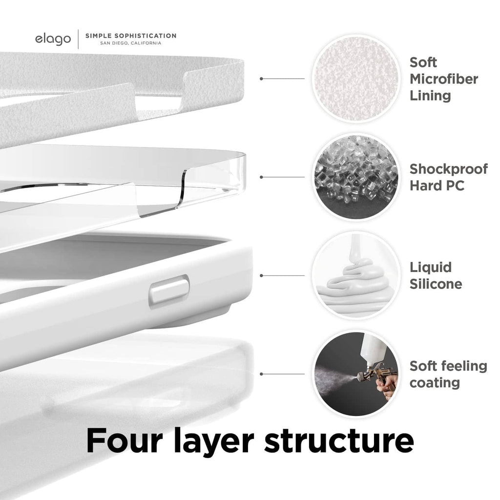 White silicone phone case with multi-layer protection design