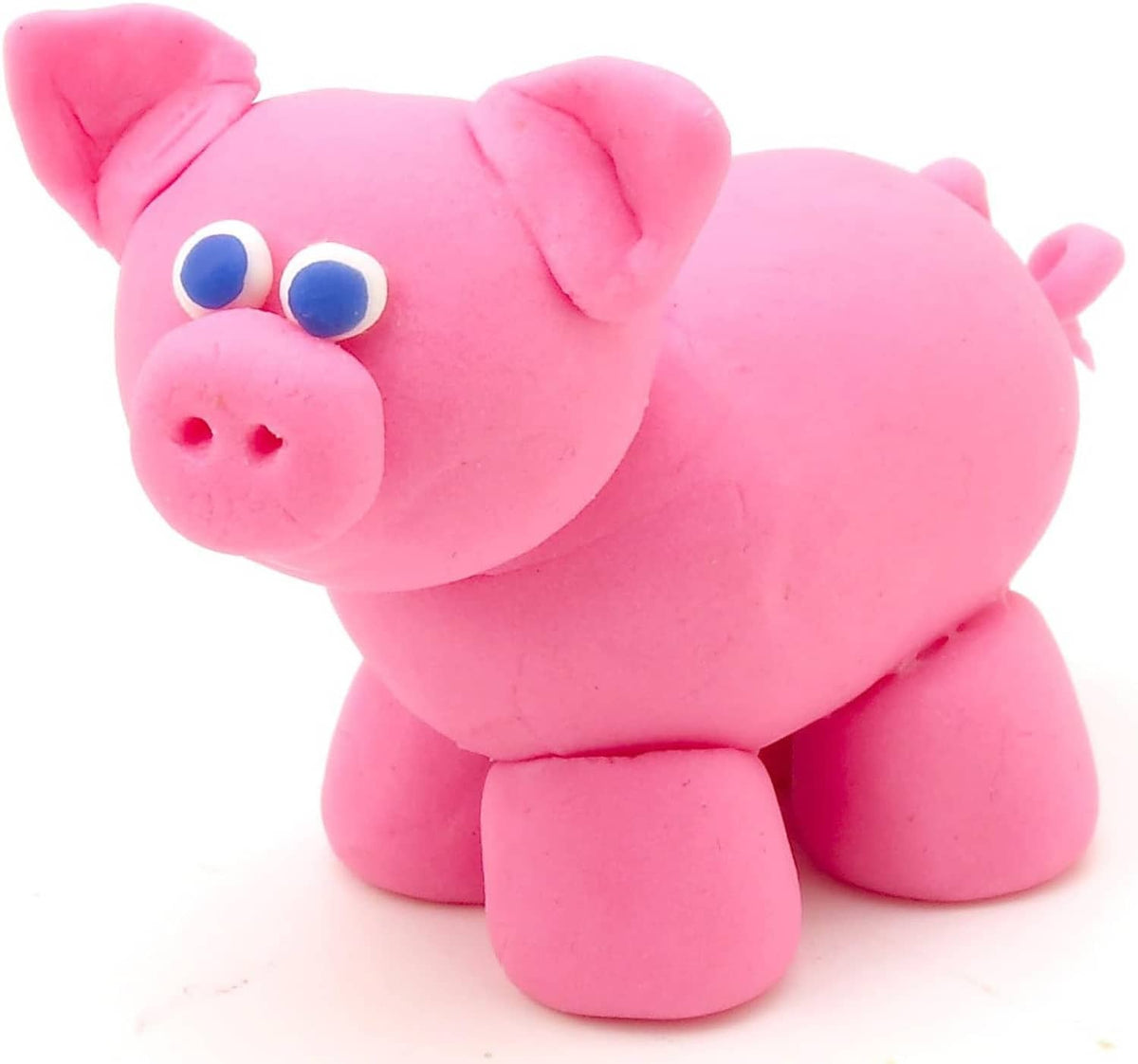Pink Play-Doh pig model with molded face and ears