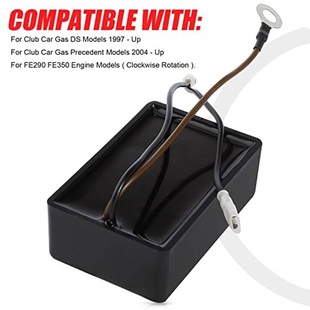 RPM rev limiter with black rectangular housing and brown/gray wire harness and terminals