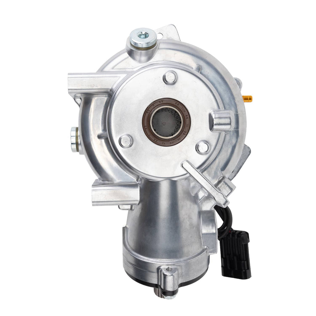 Polaris front differential housing, silver metal case with mounting ears and connector