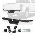 Rear step bumper assembly with black center panel and included mounting hardware kit