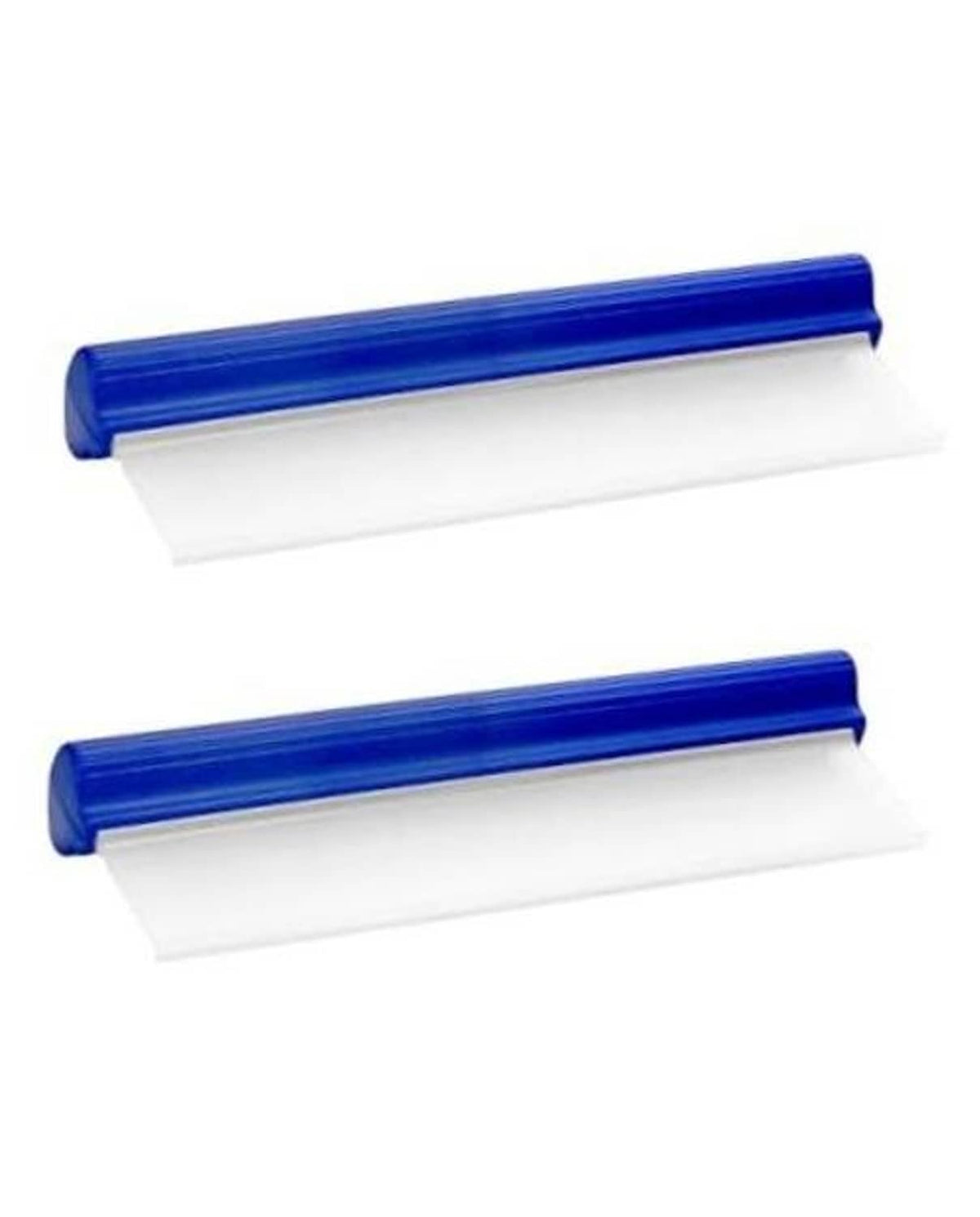 Blue car squeegee with white flexible blade, 2-pack
