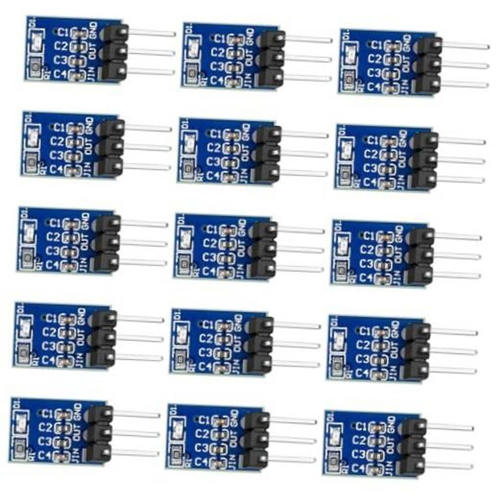 AMS1117-3.3 voltage regulator module set with blue PCB and three-pin headers