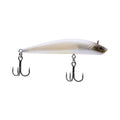 Fishing glide bait lure in light silver with two treble hooks
